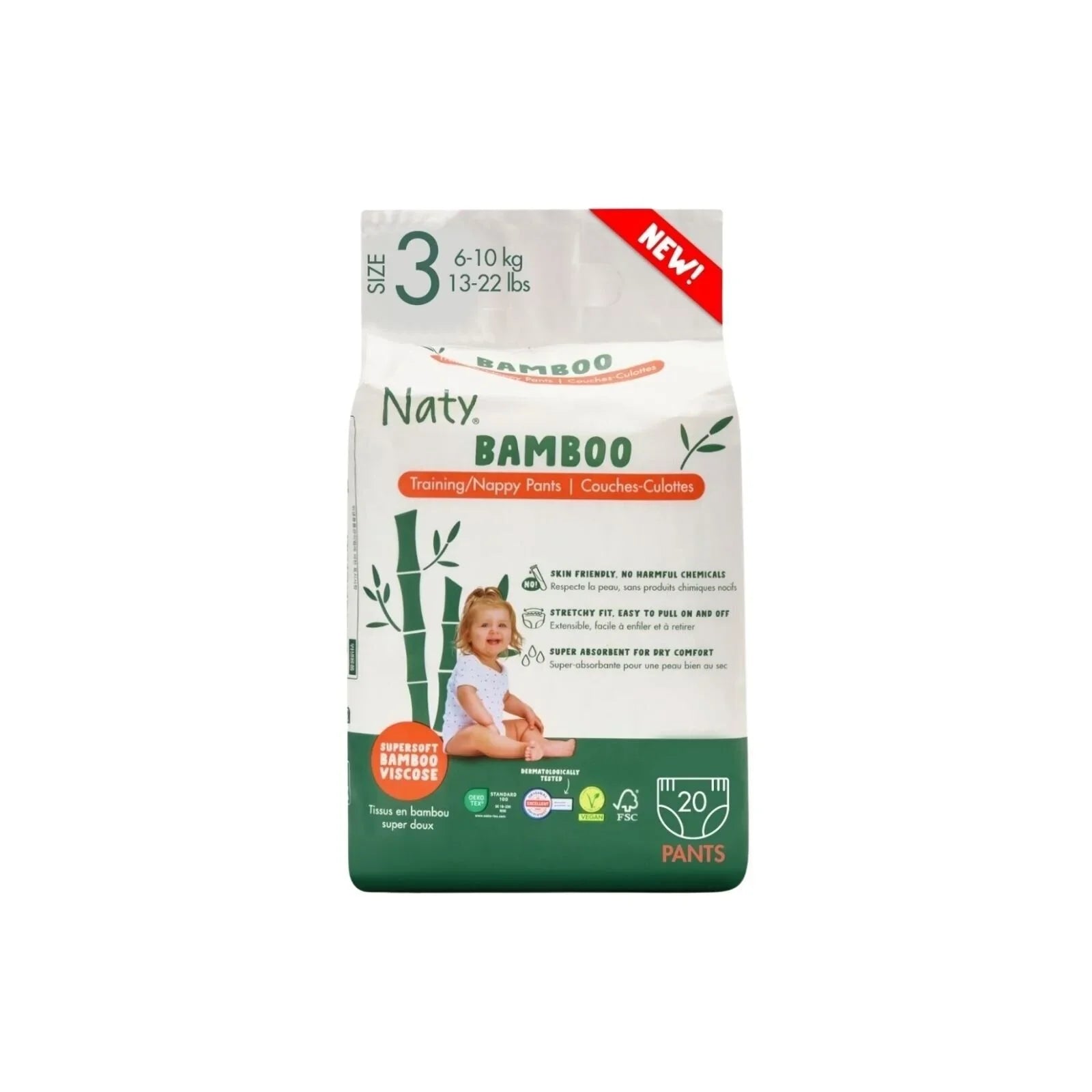 Naty Bamboo Viscose Nappy Pants Size 3 - 20 nappies