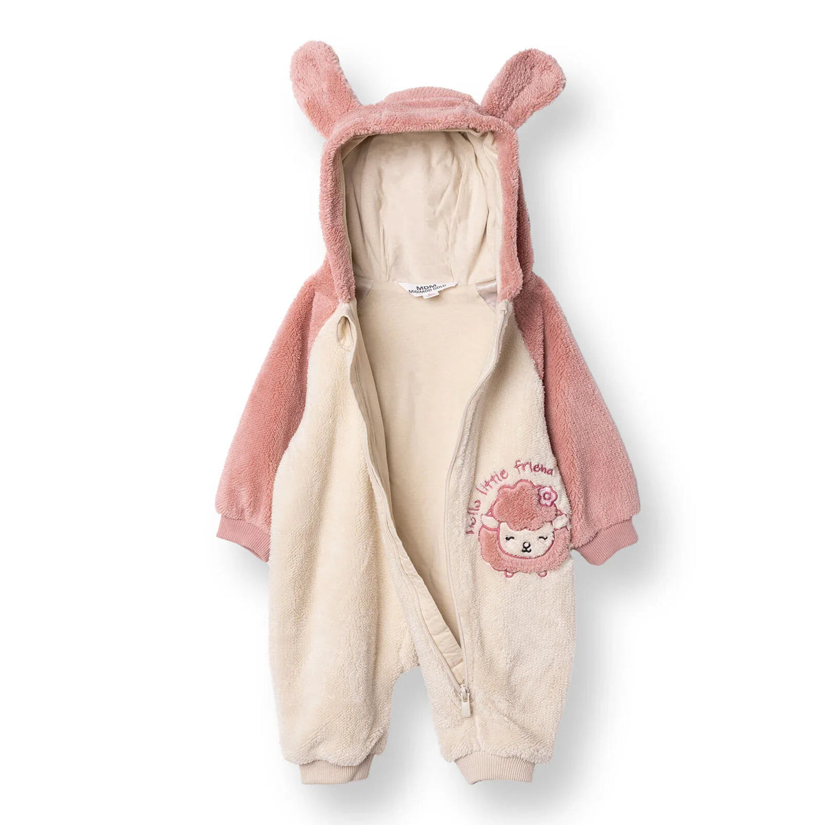 Midimod Newborn Welsoft Footless Jumpsuit - Ecru
