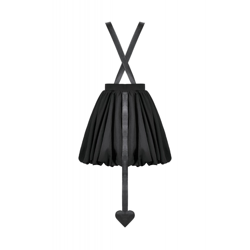 Dark In Love Lilith Bat Harness Gothic Bubble Dress with Faux Leather