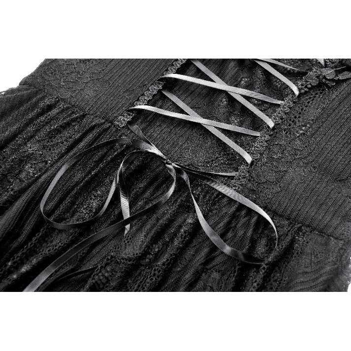 Dark in Love Soraya Gothic Lace High-Low Dress | Off-Shoulder Black