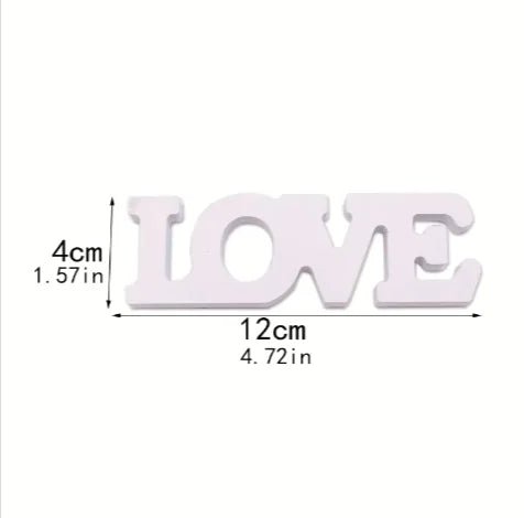 LOVE, HOME & DREAM White Wooden Letter Ornaments – Modern Decor