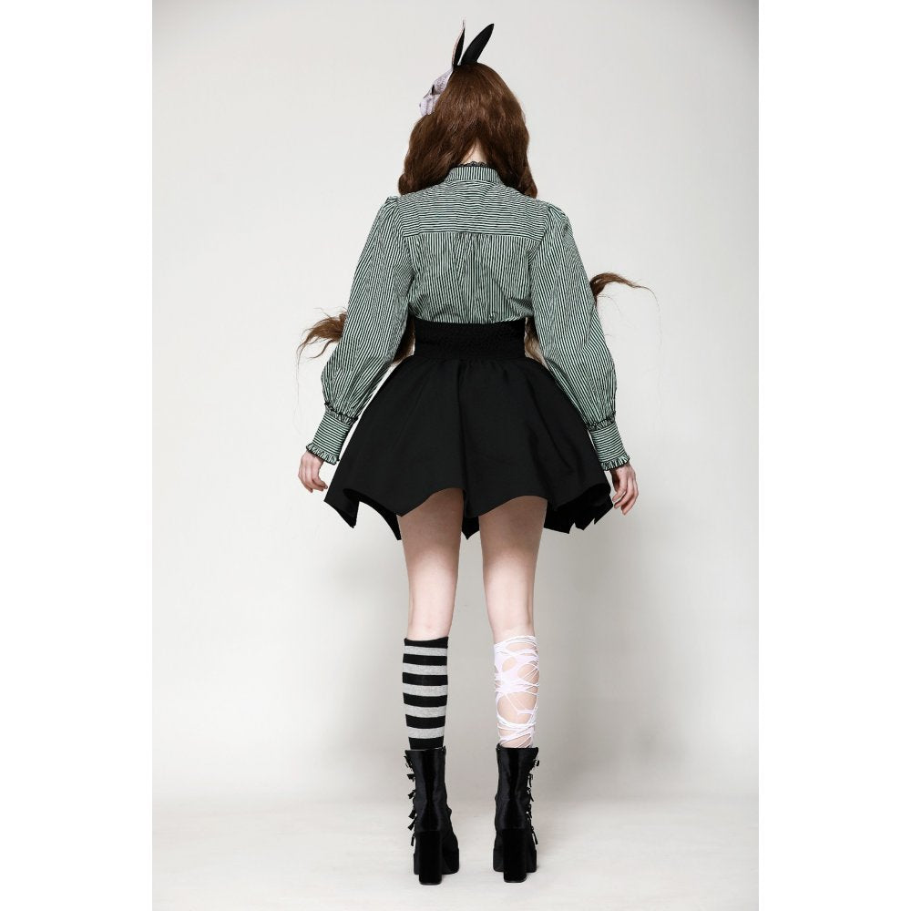 Dark in Love Keziah High Waisted Skirt – Bat Wing Hem Gothic Skirt