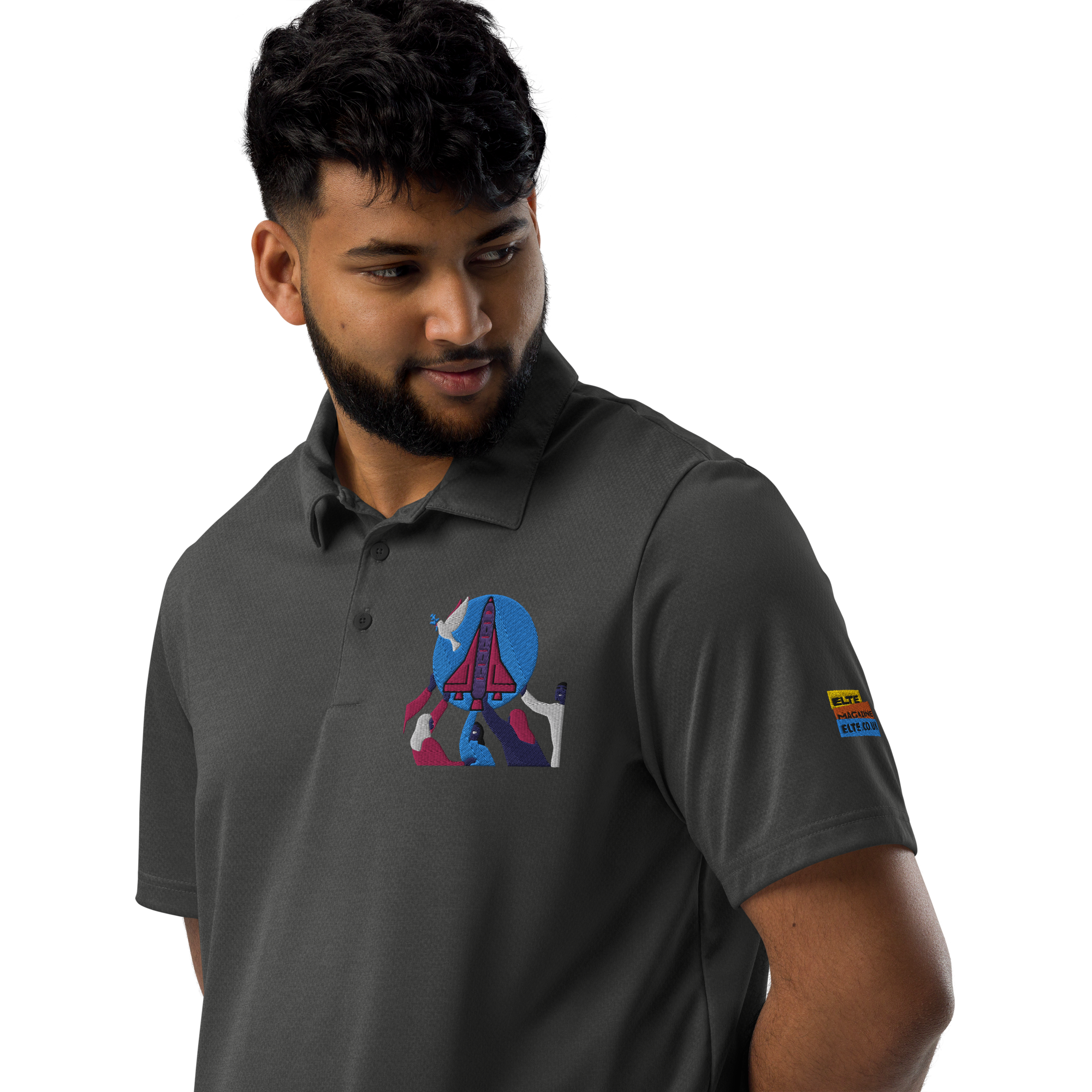 adidas space-dyed polo