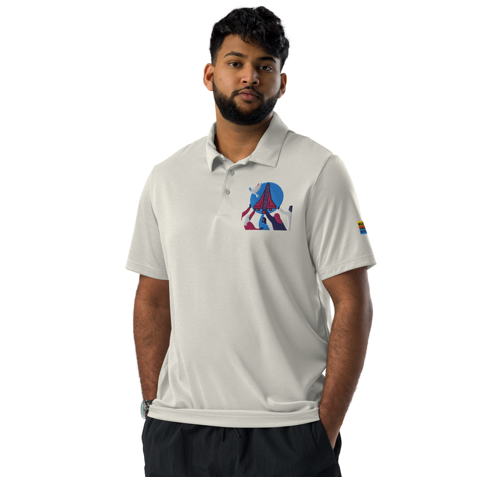 adidas space-dyed polo