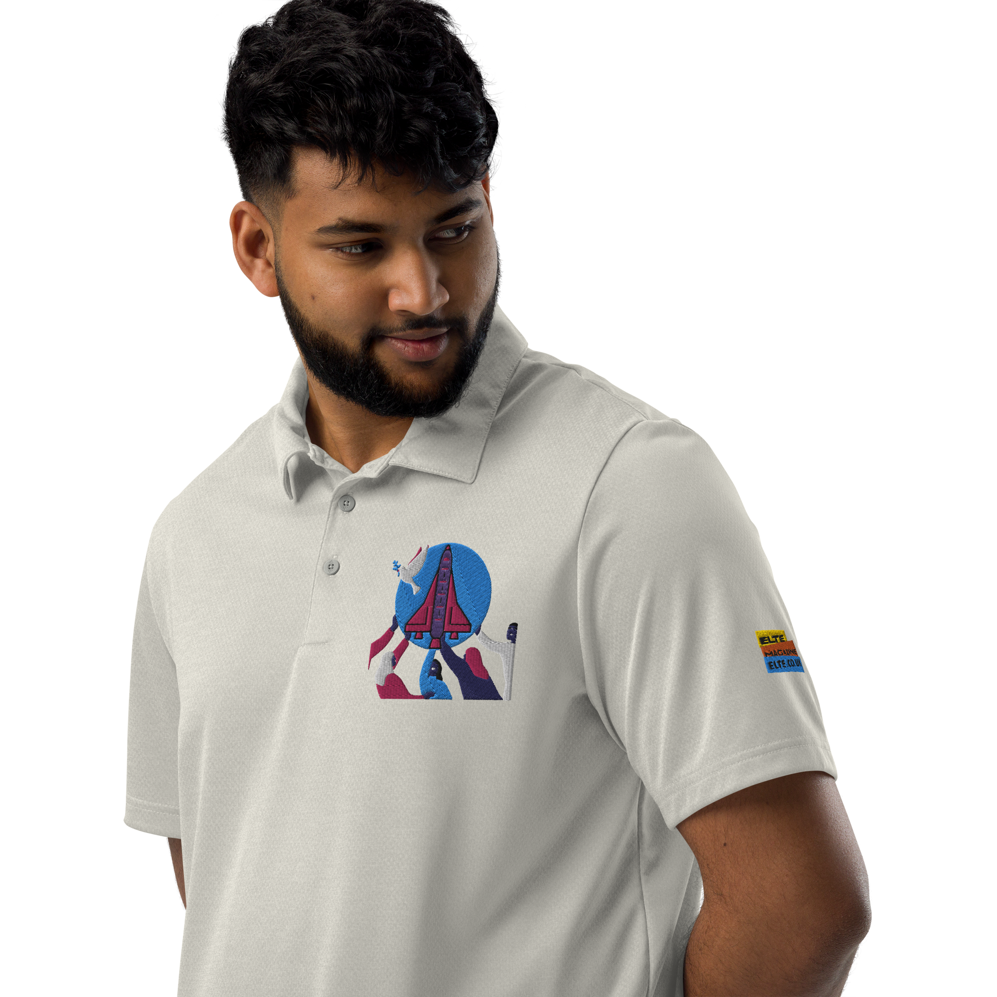 adidas space-dyed polo