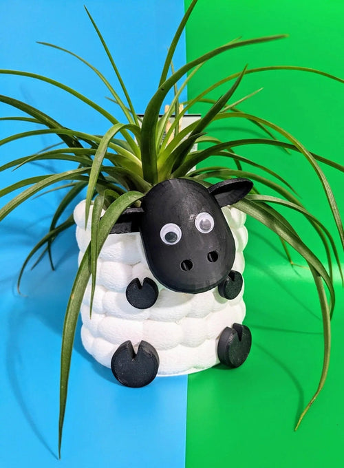 Chaddyverse Sheep Succulent Planter – 3D Printed Animal Plant Pot