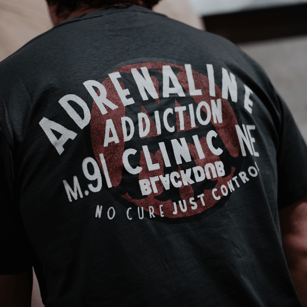 Uggly and Co Adrenaline Addiction Grey Cotton Motorcycle Graphic Tee