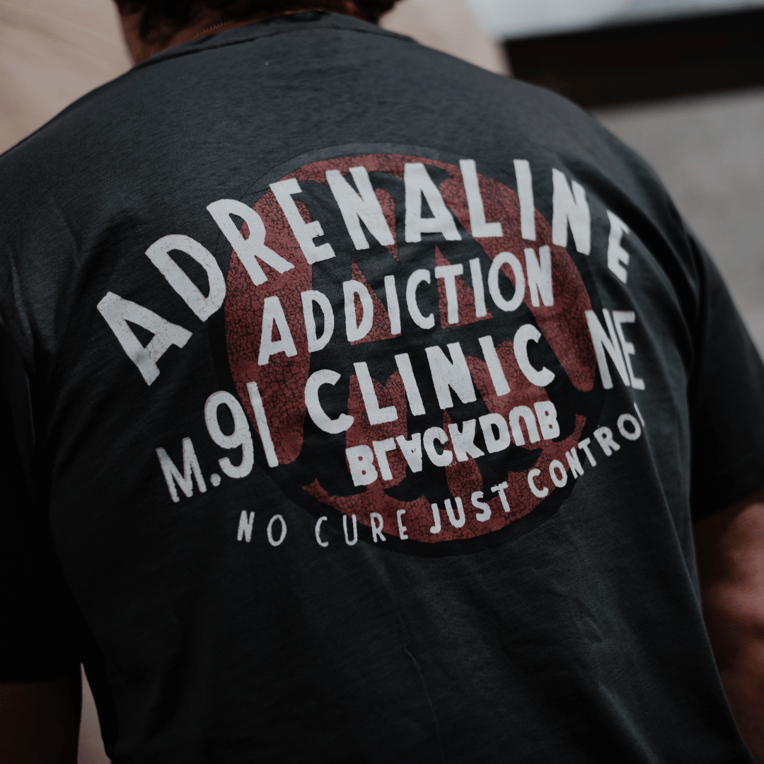 Uggly and Co Adrenaline Addiction Grey Cotton Motorcycle Graphic Tee
