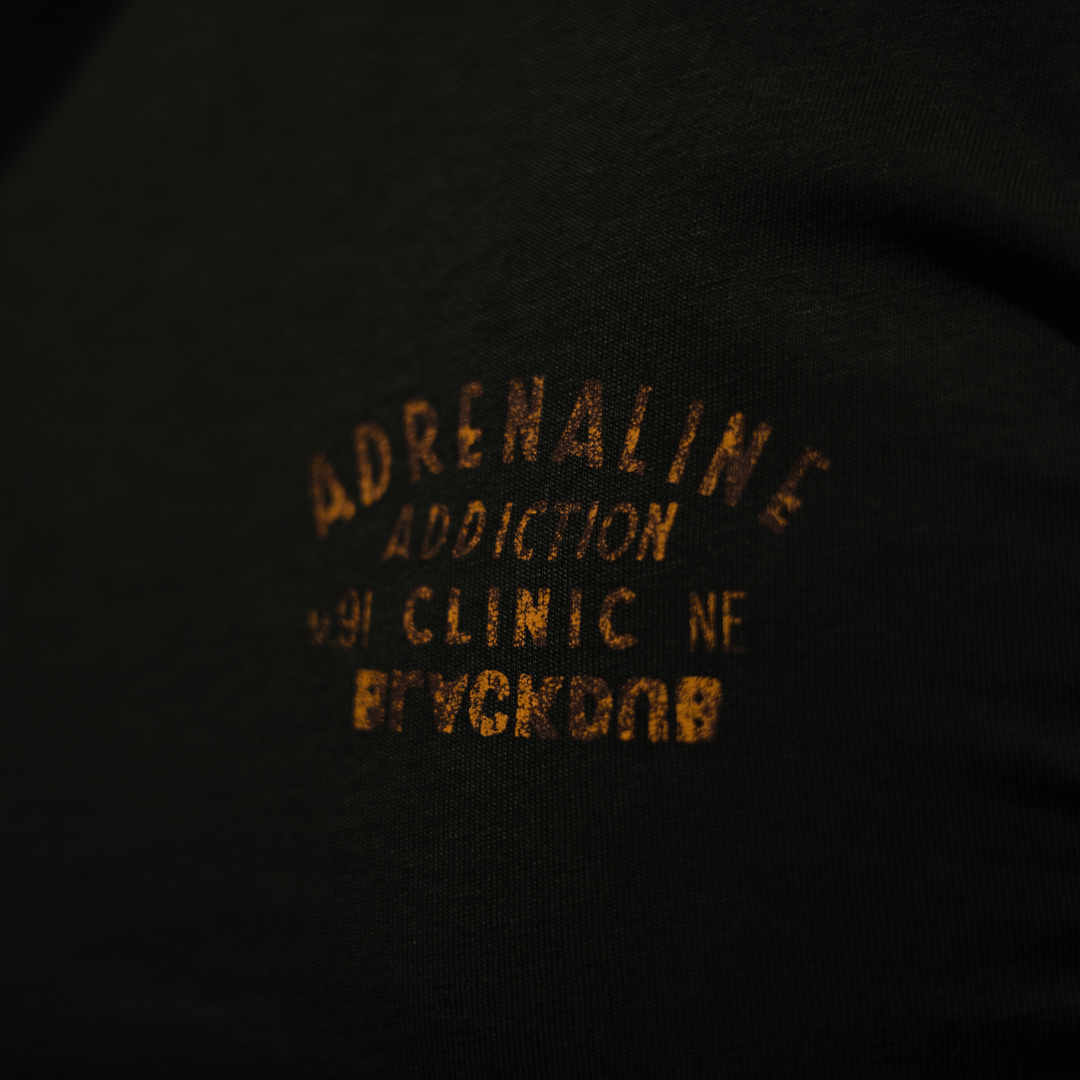 Uggly and Co Adrenaline Addiction Green Graphic Motorcycle Tee