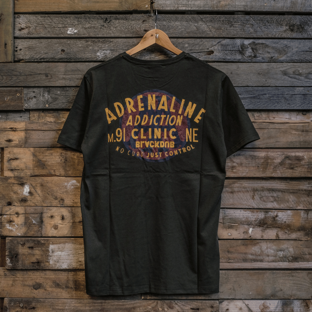 Uggly and Co Adrenaline Addiction Green Graphic Motorcycle Tee