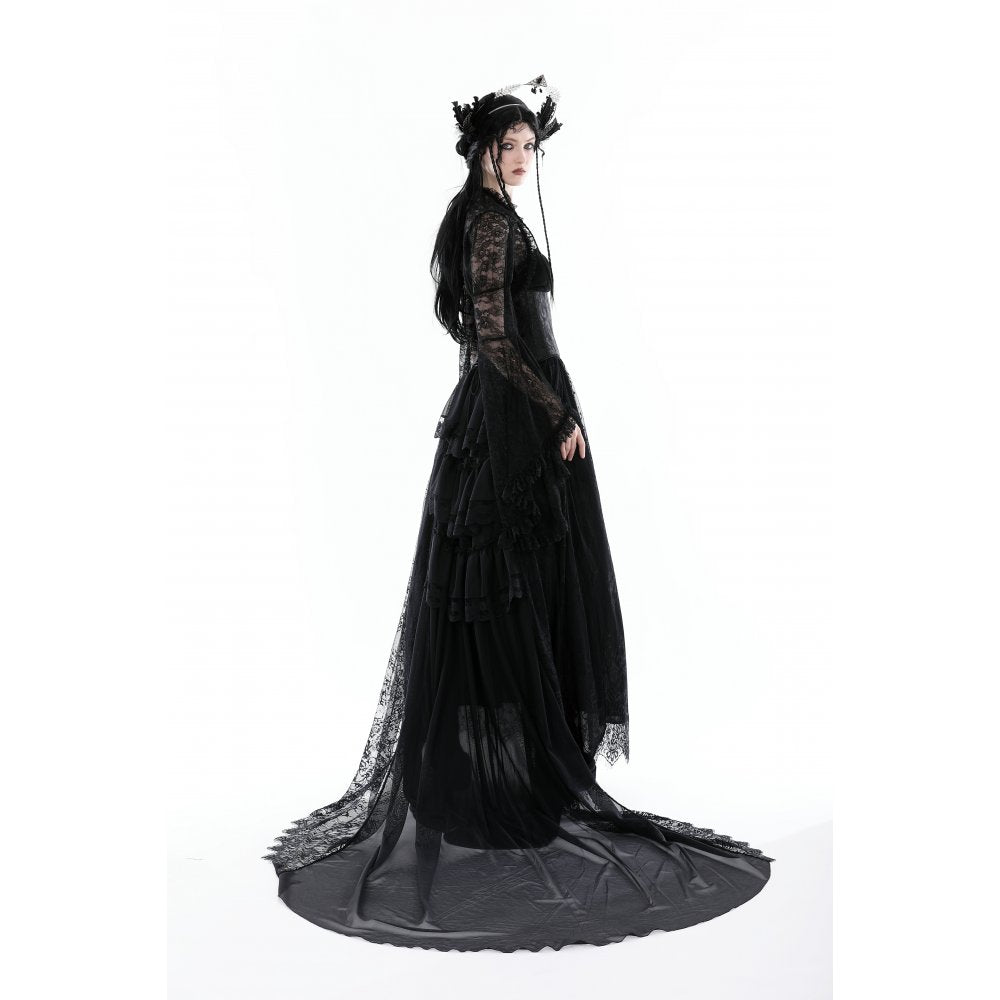 Dark in Love Belladonna Black Lace Bell Sleeve Goth Shrug Bolero