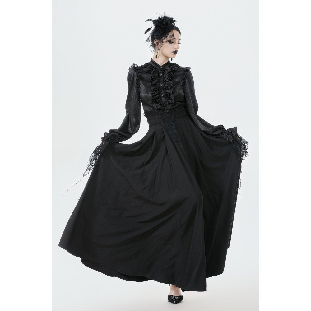 Dark in Love Gloria Black Floor-Length Corset Skirt – Gothic Lace