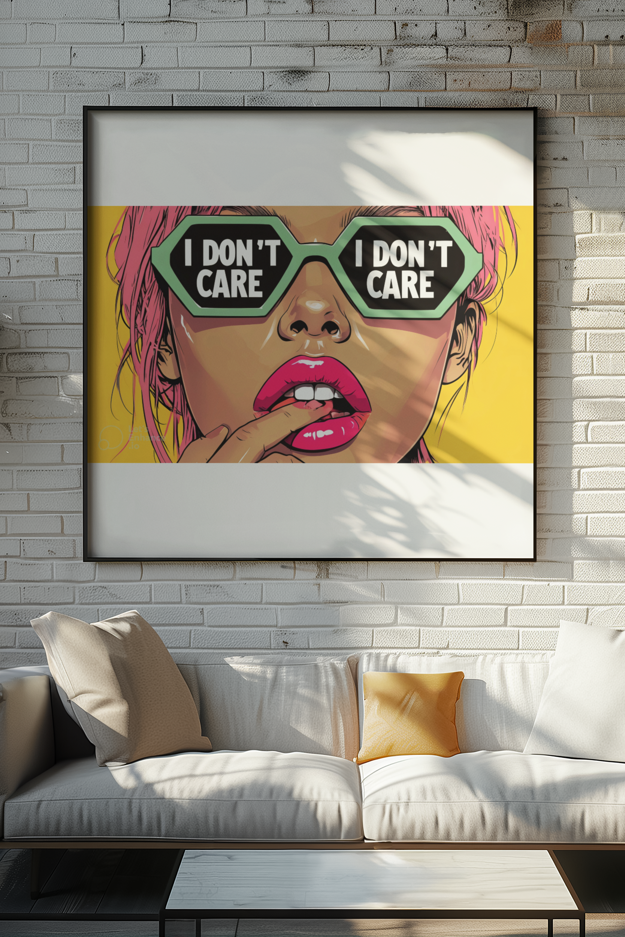 Bold Attitude Art Print | "I Don't Care" Motivational Poster | Unique Wall Decor Gift
