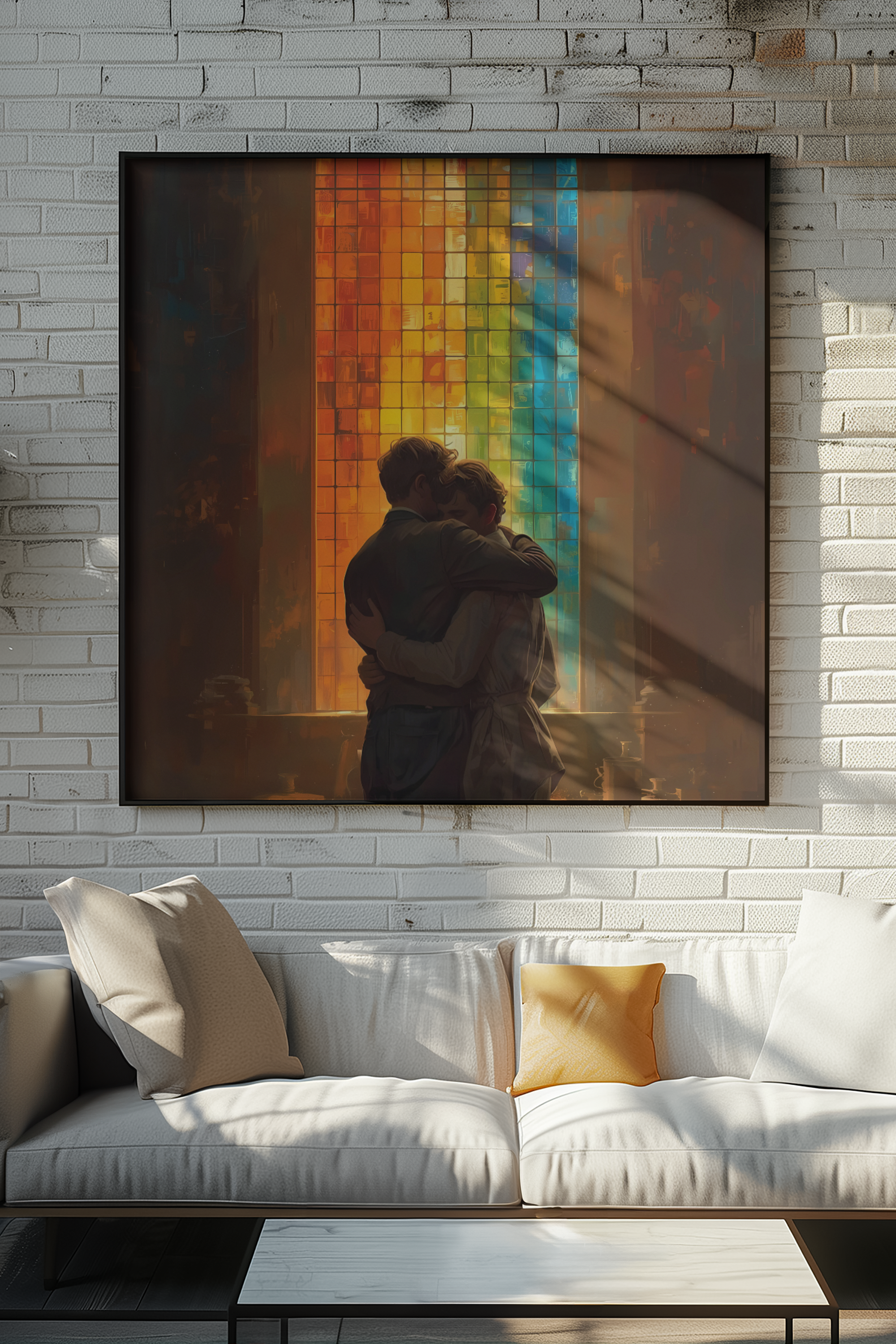 Rainbow Window Poster – Love and Unity Art Print - Vibrant Wall Decor