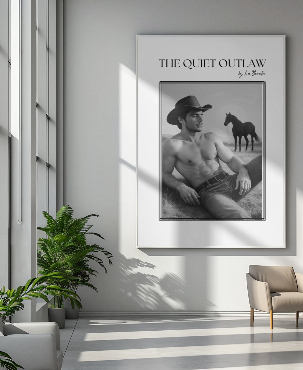 The Quiet Outlaw. Retro Cowboy Poster | 80s Western Wall Art for Home Decor