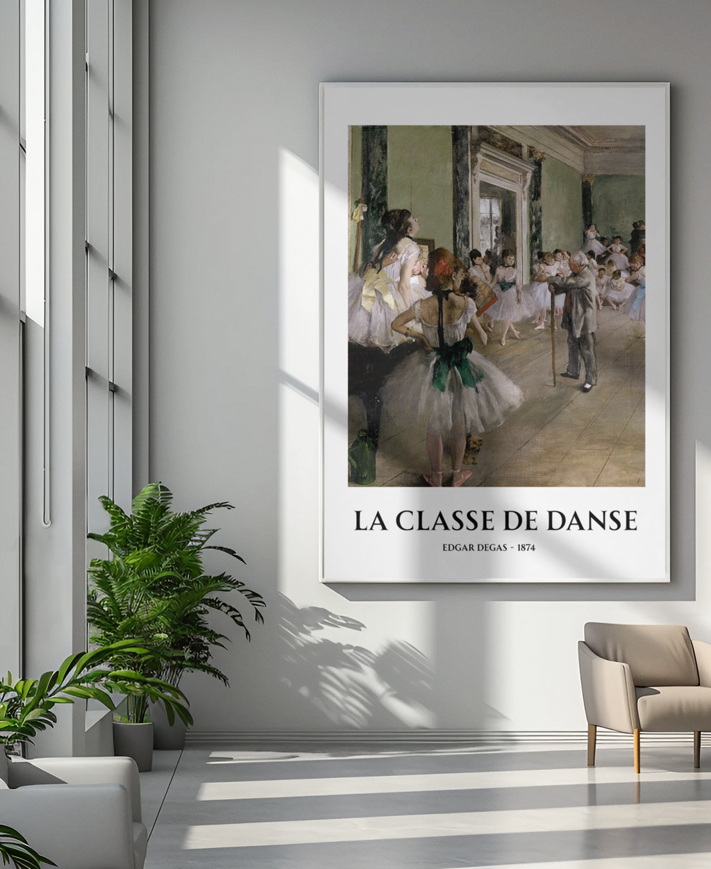 La Classe de Danse Framed Print – Edgar Degas Ballet Wall Art, Impressionist Dance Poster, Classical Art Decor for Studio or Home