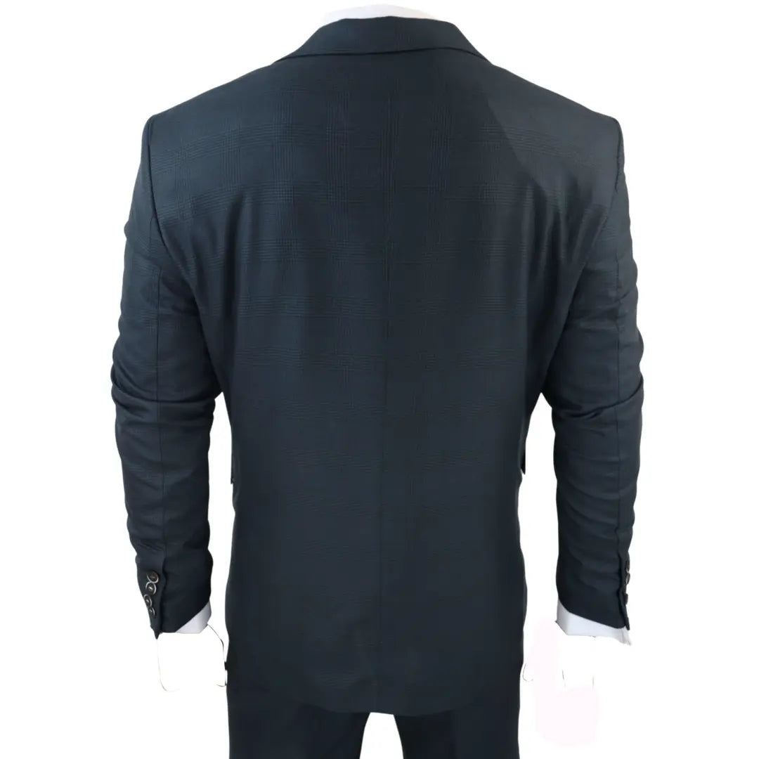AK-07 - Men's 3 Piece Olive Check Suit
