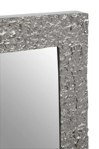 Orsina Akola Rectangular Wall Mirror | Textured Silver Frame