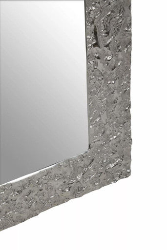 Orsina Akola Rectangular Wall Mirror | Textured Silver Frame