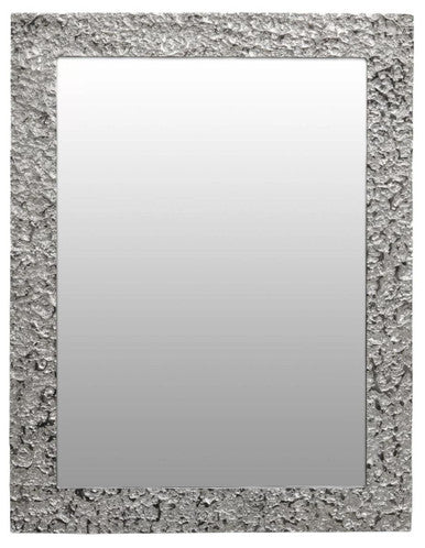 Orsina Akola Rectangular Wall Mirror | Textured Silver Frame