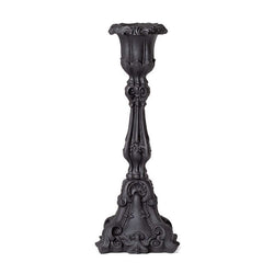 Alchemy Gothic Baroque Candle Holder – Matt Black Resin Candlestick