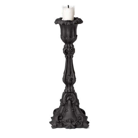 Alchemy Gothic Baroque Candle Holder – Matt Black Resin Candlestick
