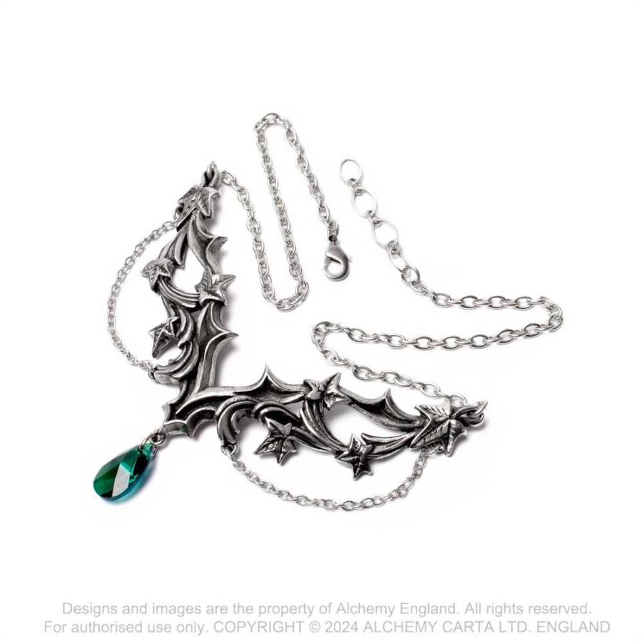 Alchemy Gothic Churchyard Necklace | Pewter Ivy & Austrian Crystal