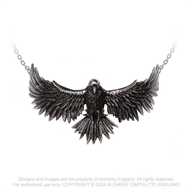 Alchemy Gothic Curse of Coronis Raven Pendant | Fine English Pewter