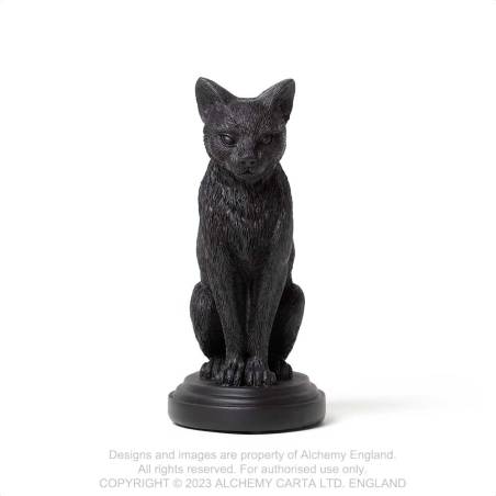 Alchemy Gothic Faust's Familiar Black Cat Candlestick Holder | Polyresin