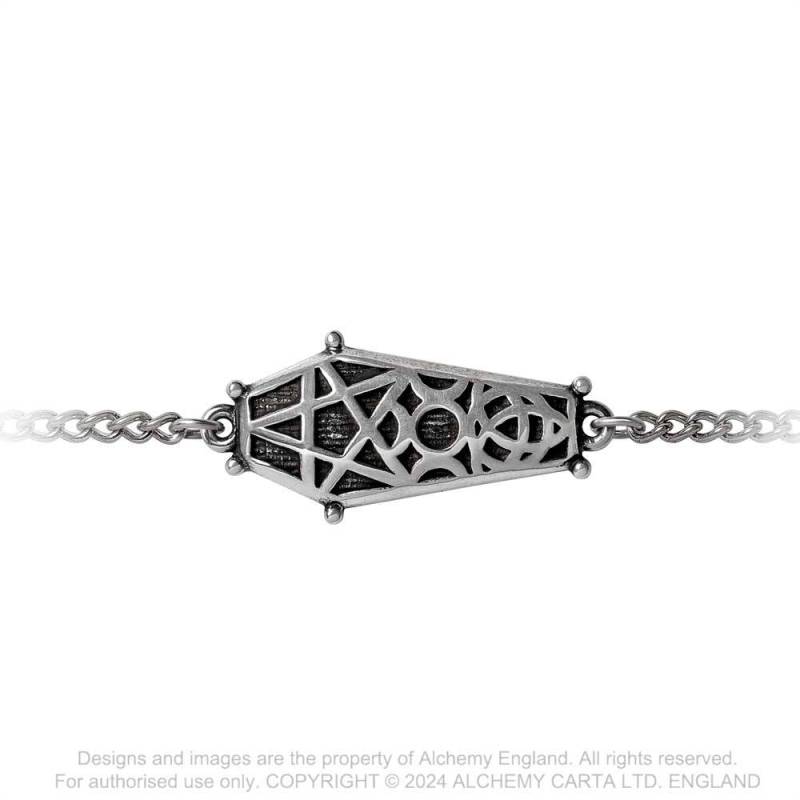 Alchemy Gothic Hex Coffin Bracelet | Antiqued English Pewter