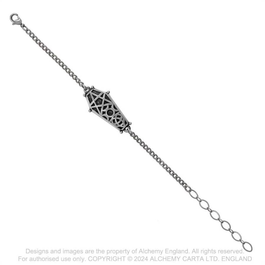 Alchemy Gothic Hex Coffin Bracelet | Antiqued English Pewter