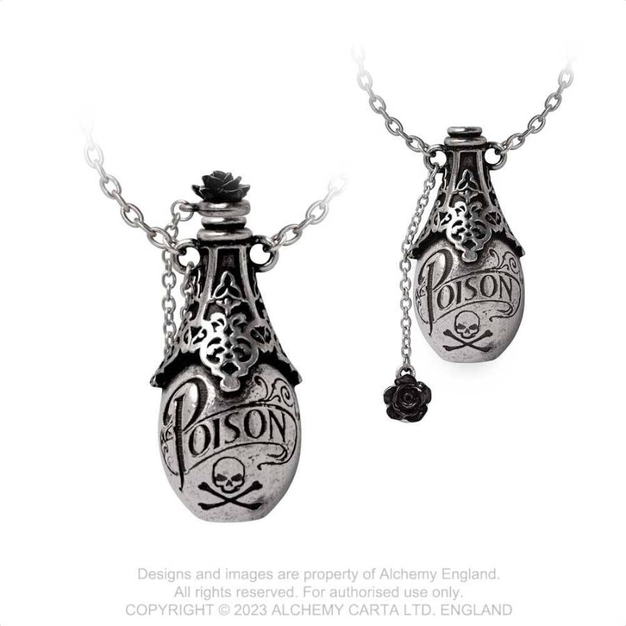 Alchemy Gothic Lucrezia's Fix Pewter Poison Pendant Necklace