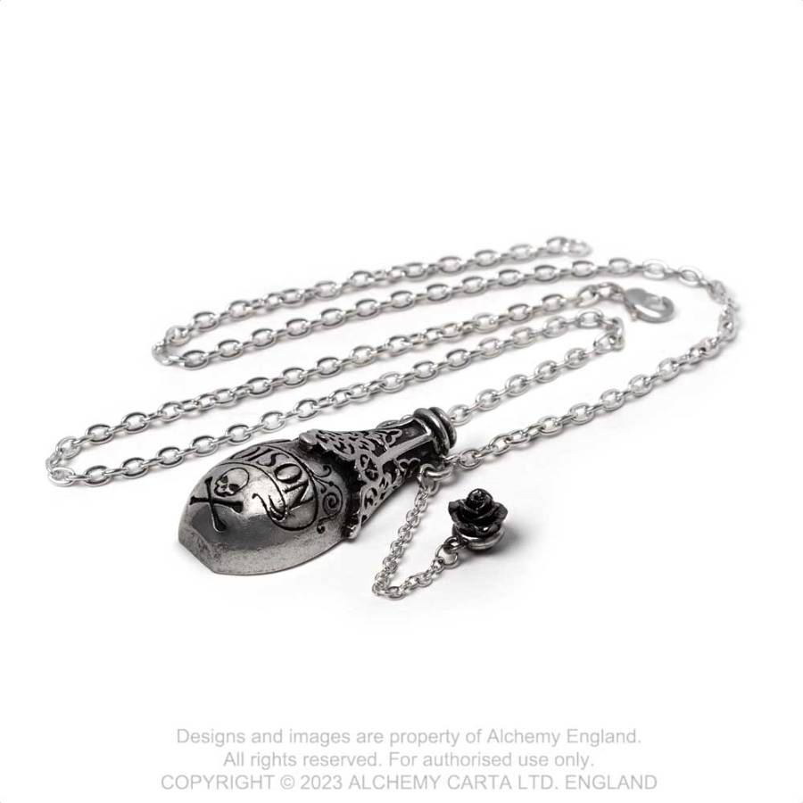 Alchemy Gothic Lucrezia's Fix Pewter Poison Pendant Necklace