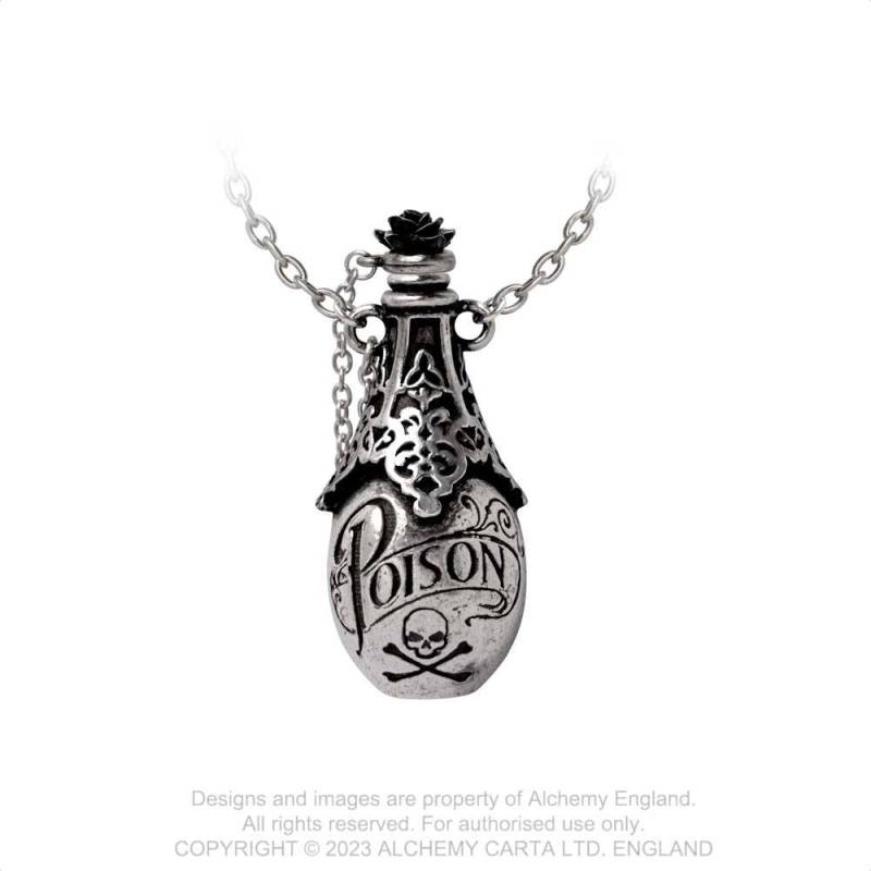 Alchemy Gothic Lucrezia's Fix Pewter Poison Pendant Necklace