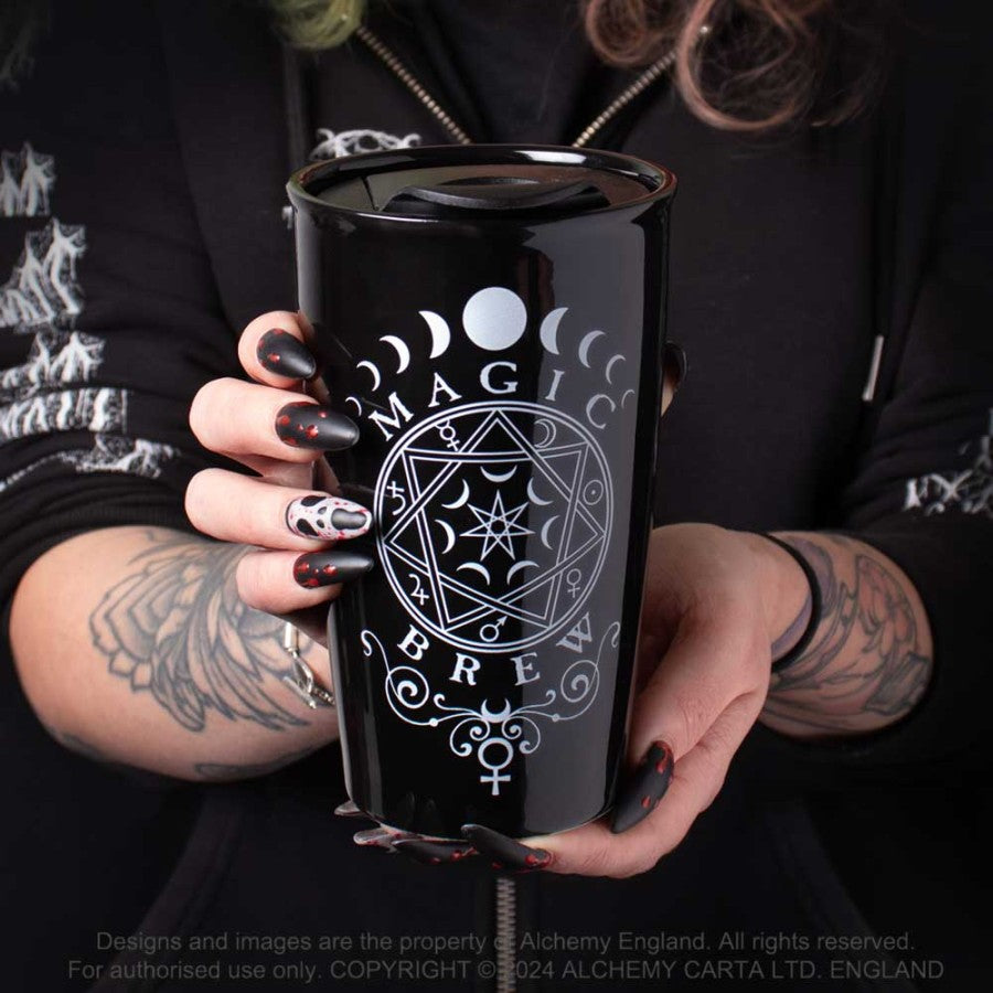 Alchemy Gothic Magic Brew Ceramic Travel Mug | Double Wall Insulated