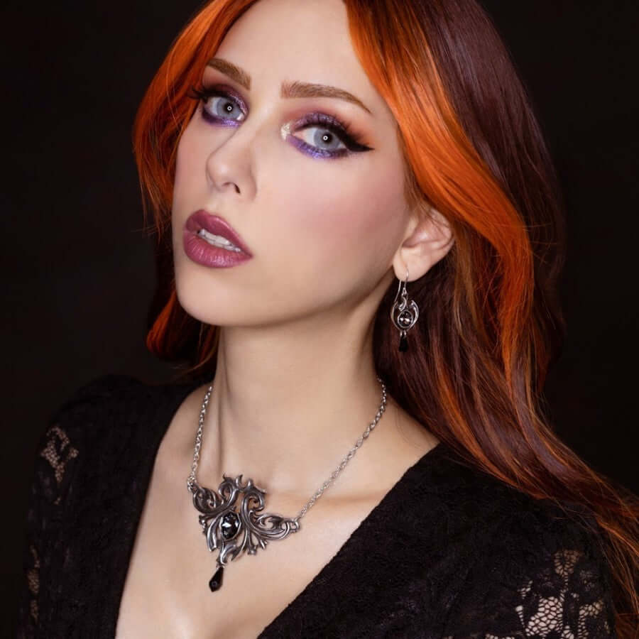 Alchemy Gothic Midnight Memorial Earrings | Baroque Austrian Crystal