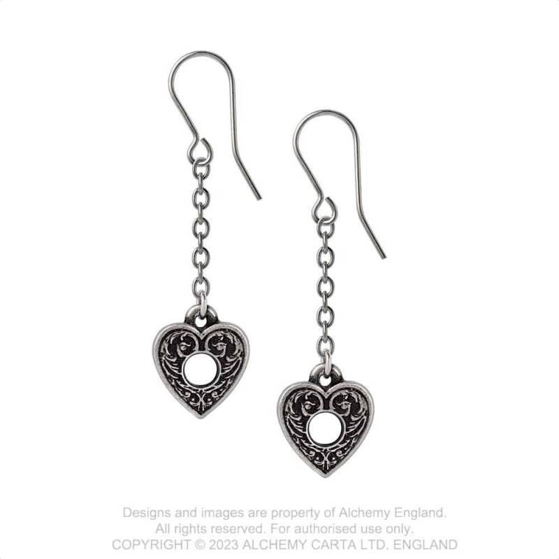 Alchemy Gothic Planchette Drop Earrings - Fine English Pewter Jewelry