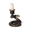 Alchemy Gothic Death Rattle Snake Candle Holder - Antique Gold Resin