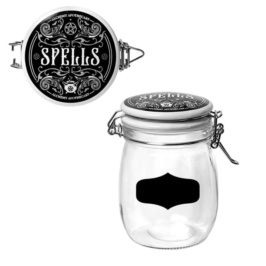 Alchemy Gothic Curses Tricks & Spells Glass Kitchen Storage Jars Set