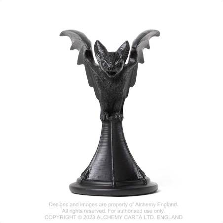 Alchemy Gothic Vespertilio Bat Candlestick Holder | Polyresin Decor