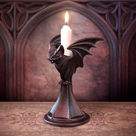 Alchemy Gothic Vespertilio Bat Candlestick Holder | Polyresin Decor