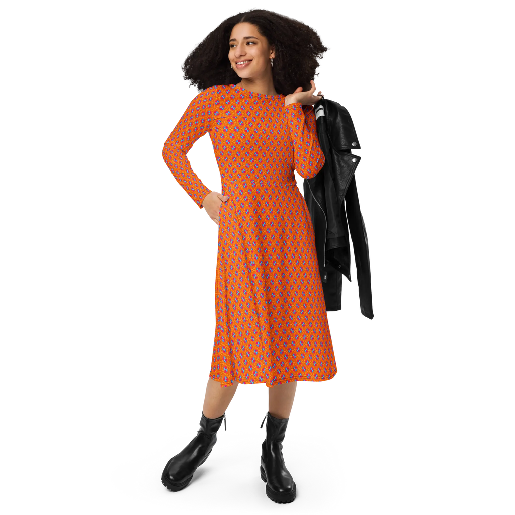 Hour Glass long sleeve midi dress