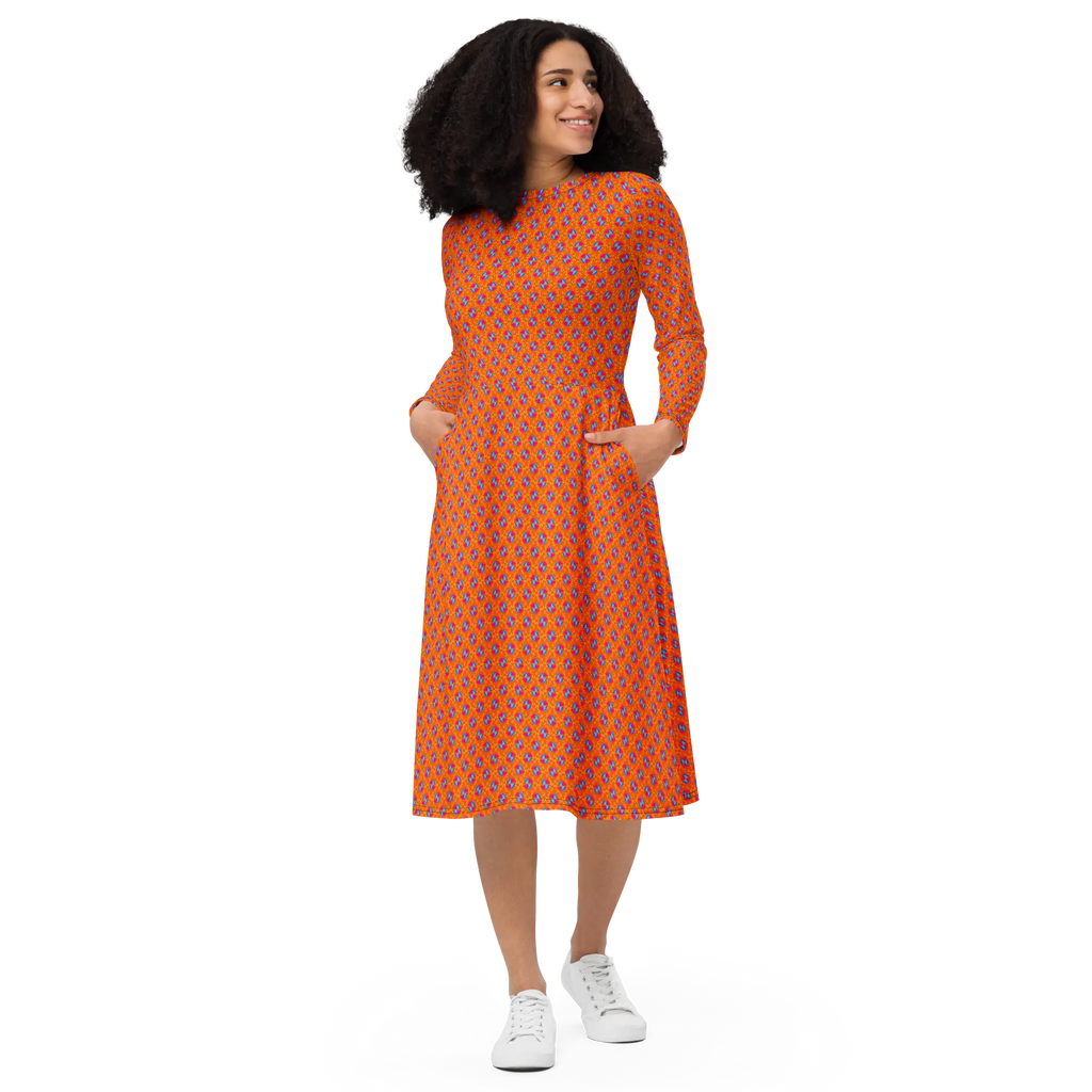 Hour Glass long sleeve midi dress