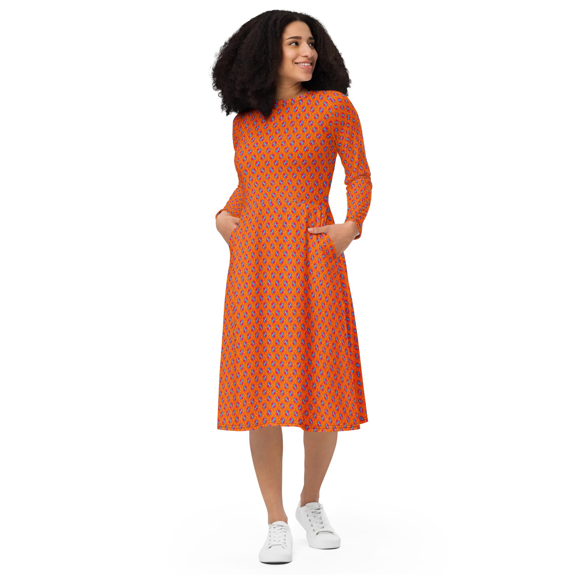 Hour Glass long sleeve midi dress
