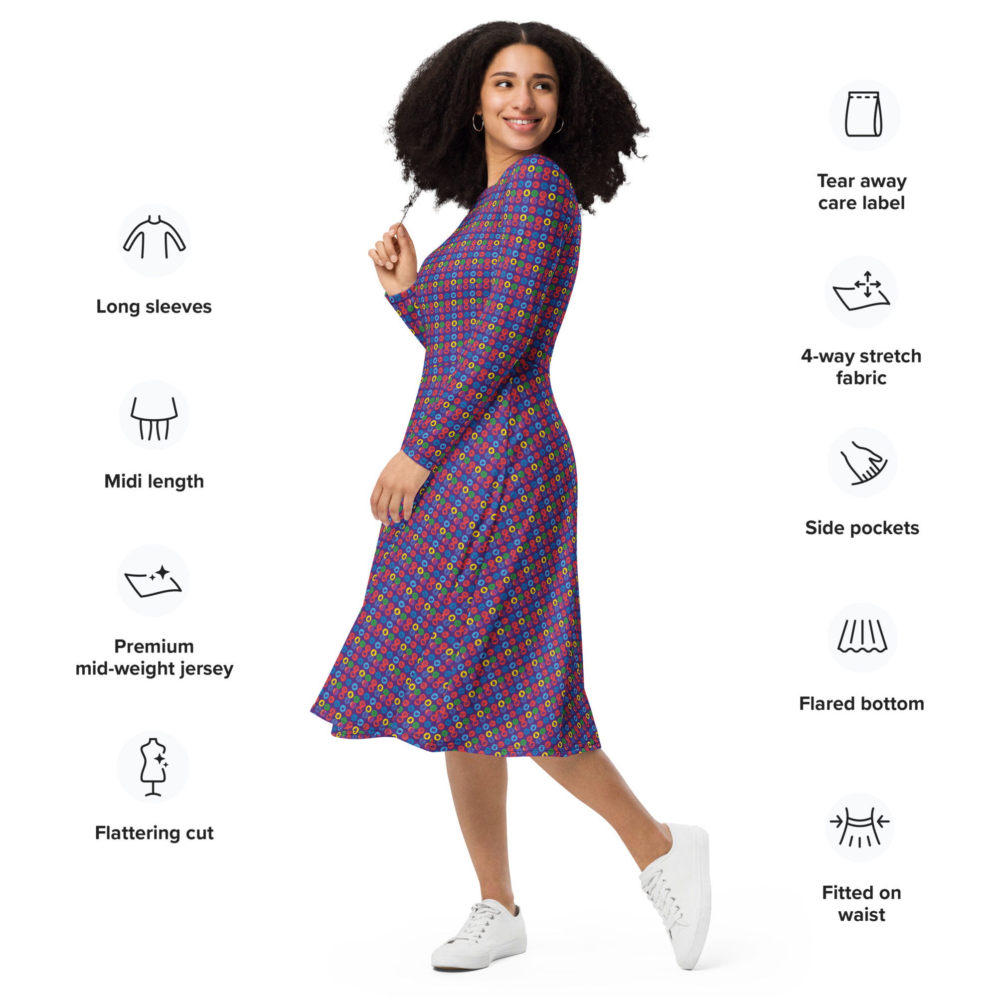 Creator long sleeve midi dress