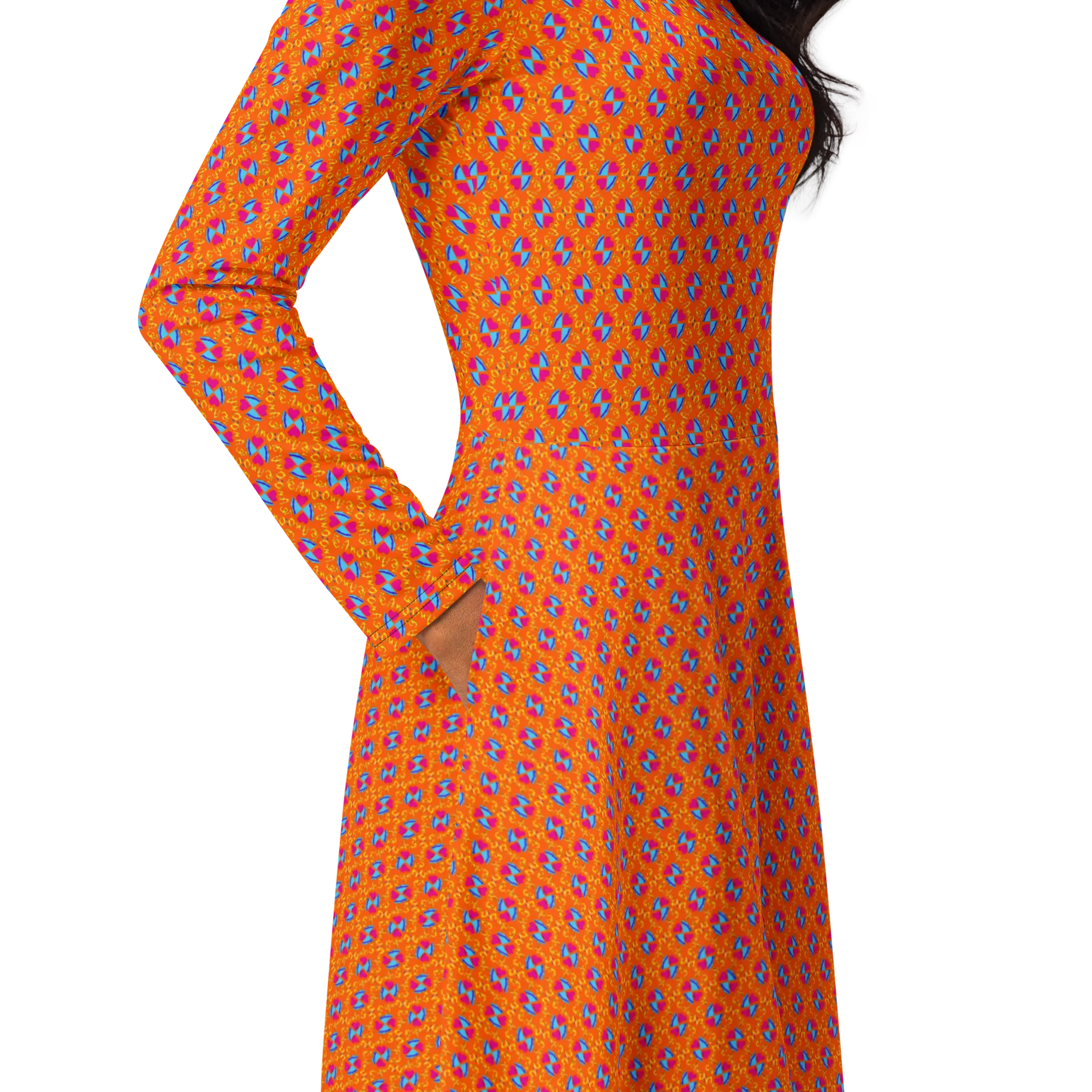 Hour Glass long sleeve midi dress