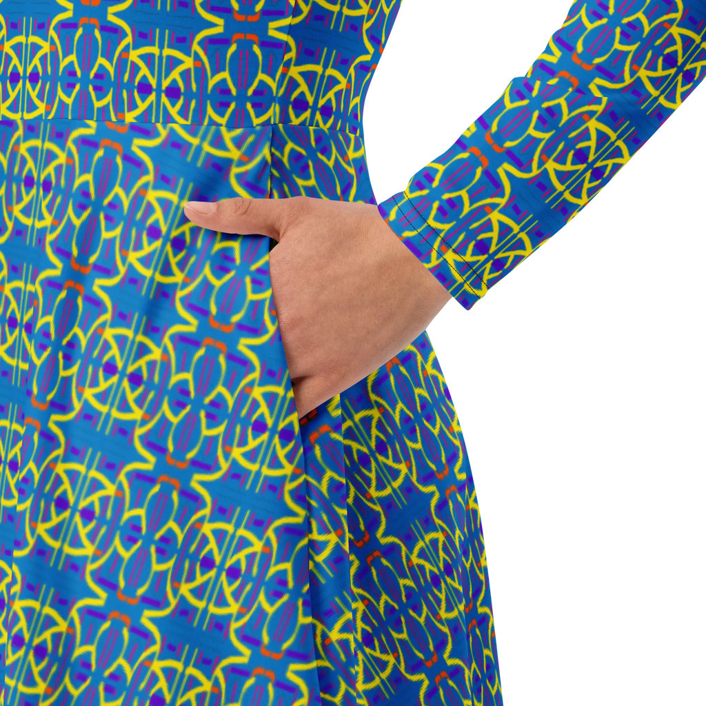 Direct long sleeve midi dress