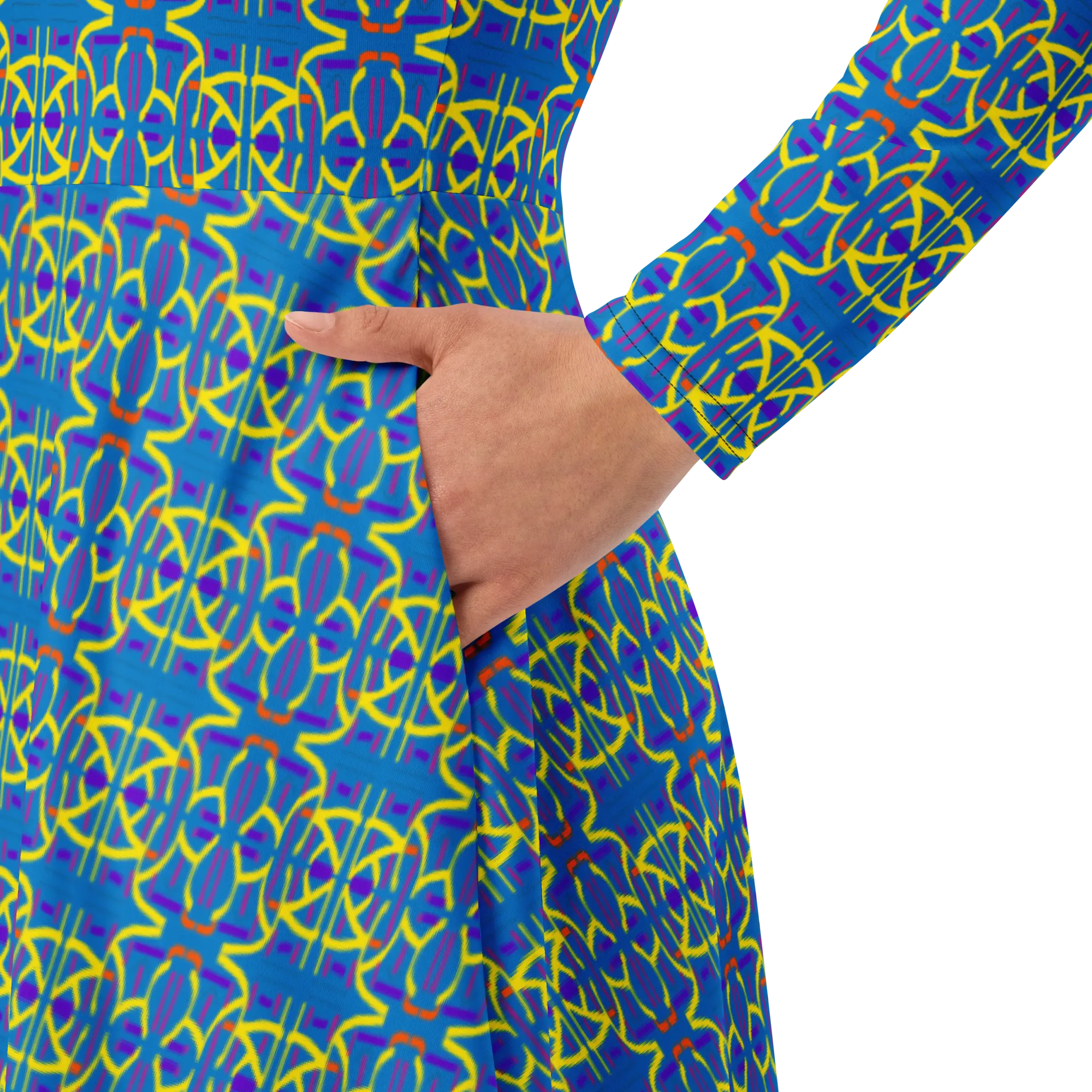 Direct long sleeve midi dress