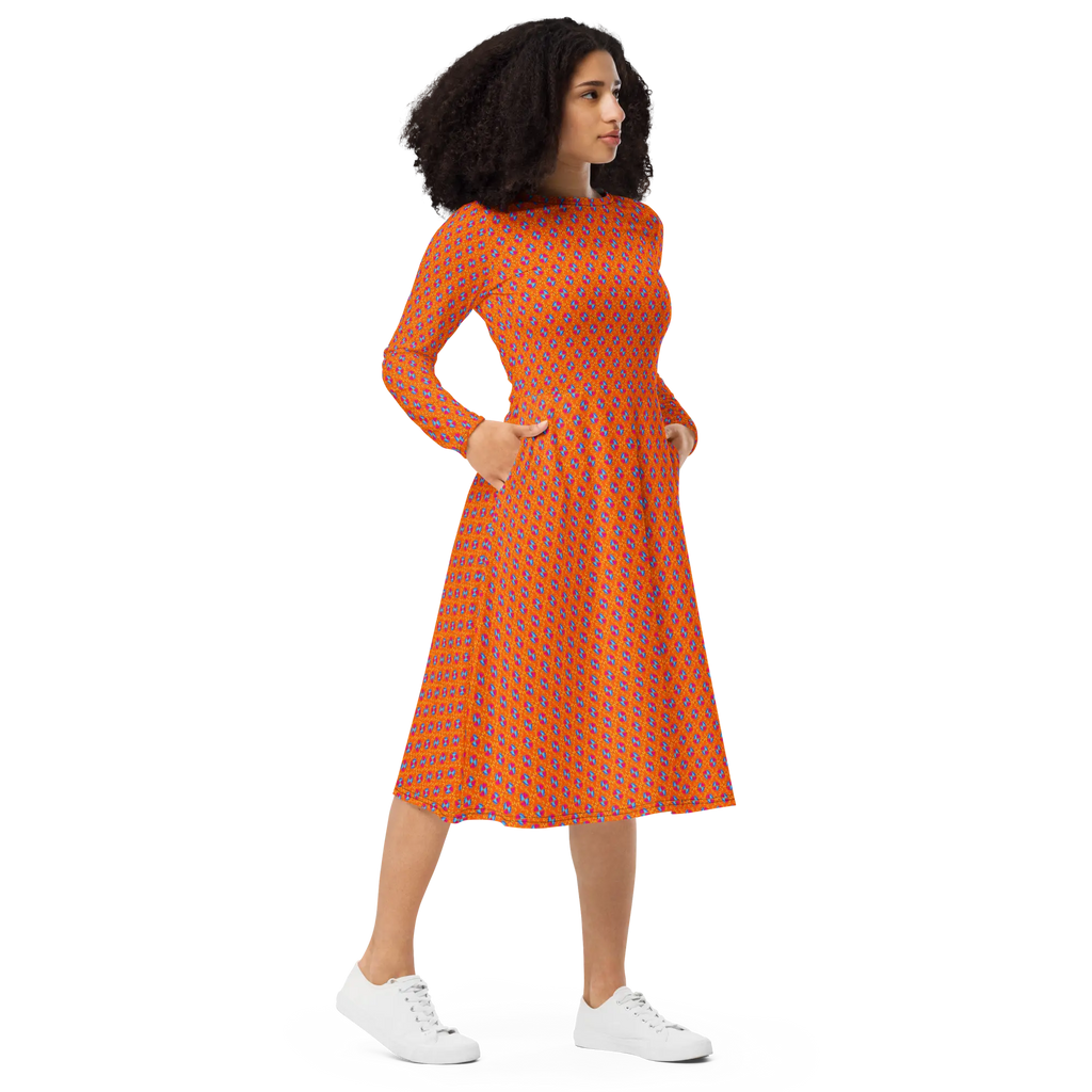 Hour Glass long sleeve midi dress