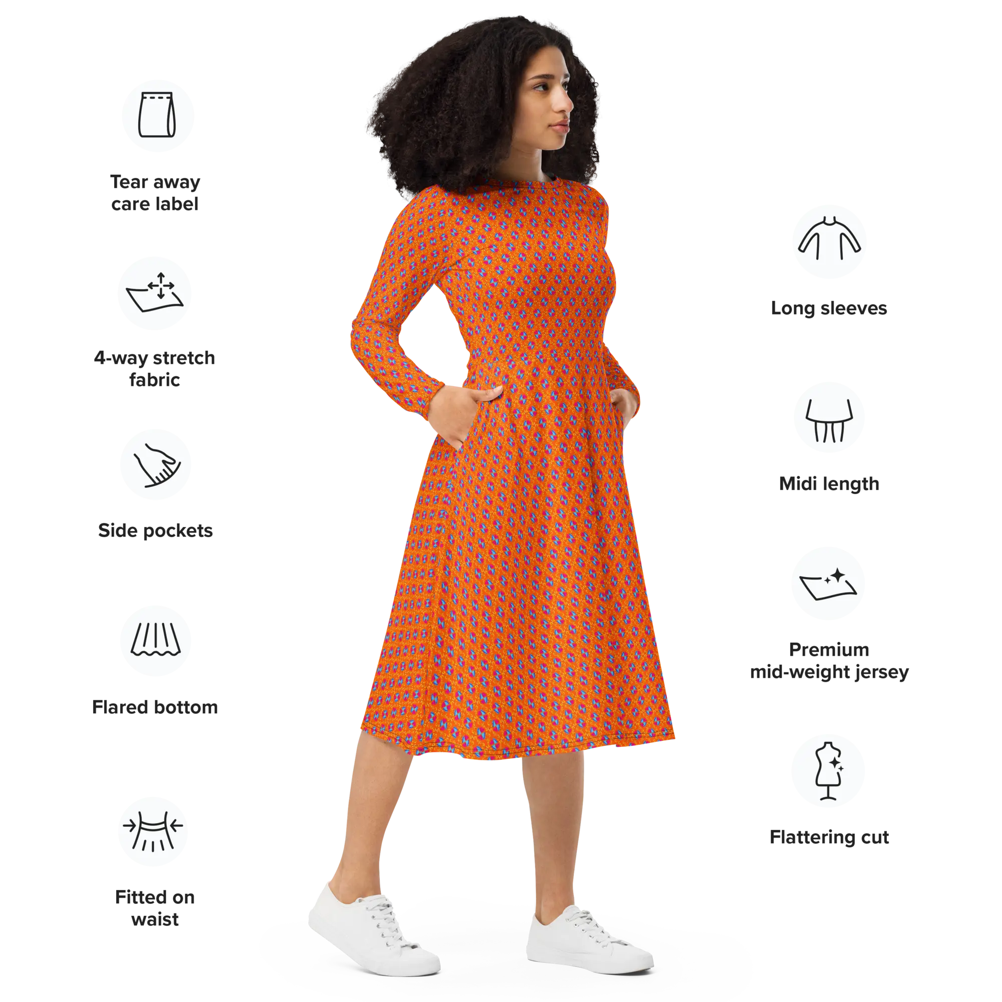Hour Glass long sleeve midi dress